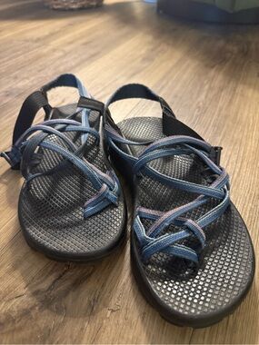 Chaco Blue and Black Strappy Sandals